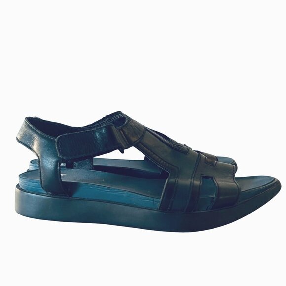 CAMPER Miri T-Strap Sandals 35 5 Low Platform Black Leather 22558 Lightweight - Picture 10 of 13